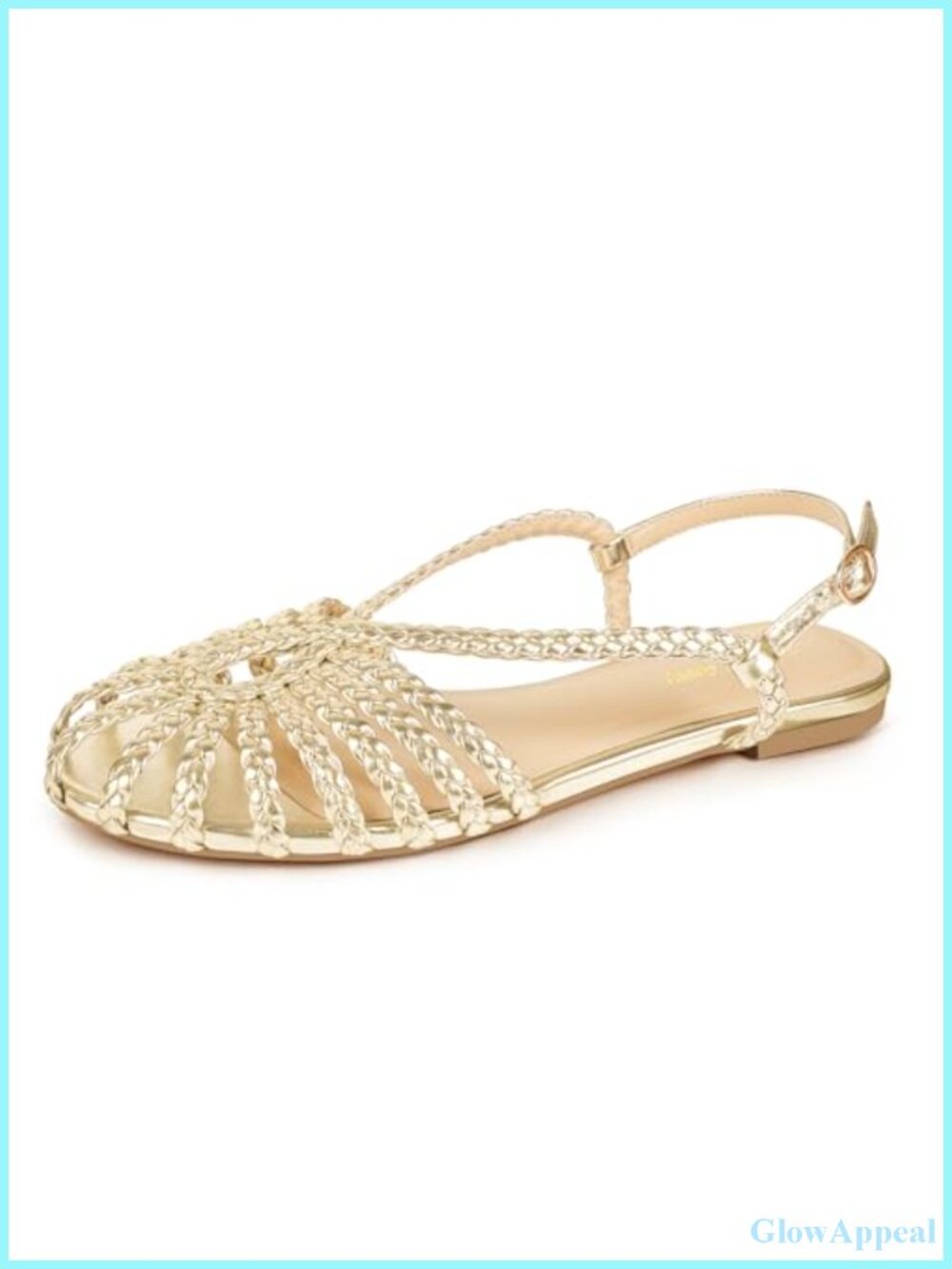 Braided Flat Sandals Memory Foam Slingback Ankle Strap Strappy Gladiator